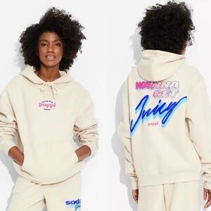 Poppi x Target Beige Stay Juicy Oversized Hoodie